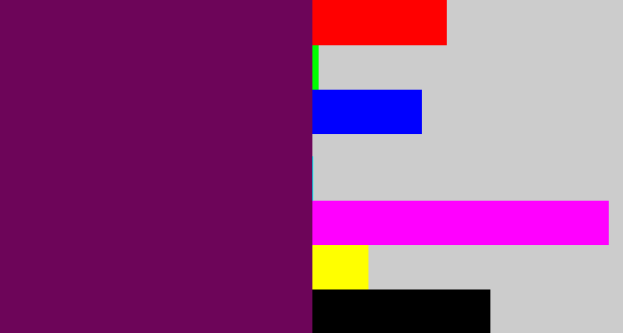 Hex color #6d0559 - rich purple