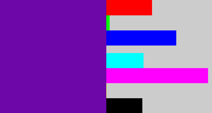 Hex color #6d07a8 - purple
