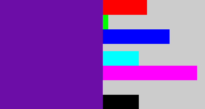 Hex color #6d0da7 - purple