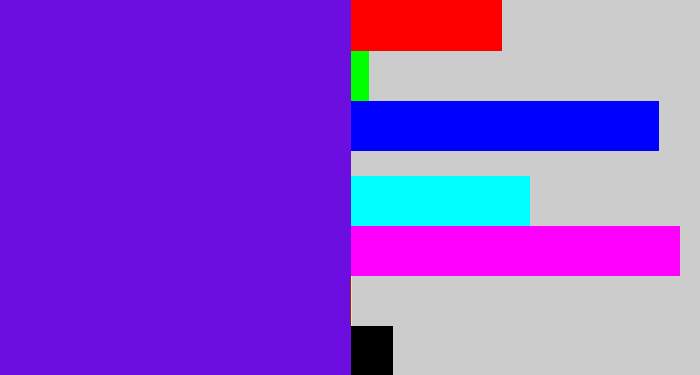 Hex color #6d0ee0 - purply blue