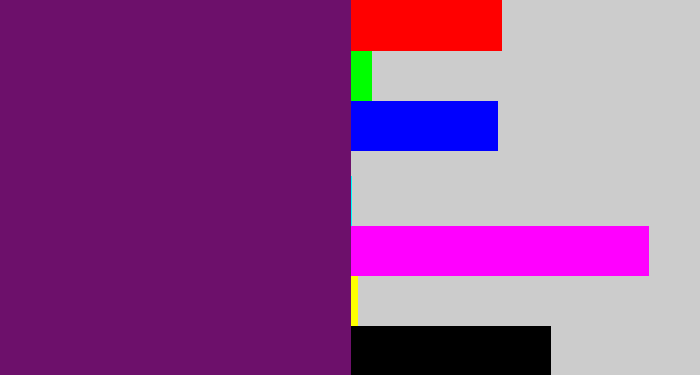 Hex color #6d106b - darkish purple