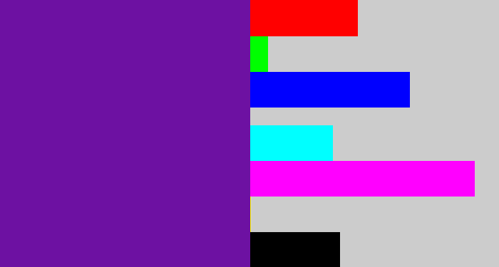 Hex color #6d11a2 - purple
