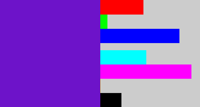 Hex color #6d13c9 - purple/blue