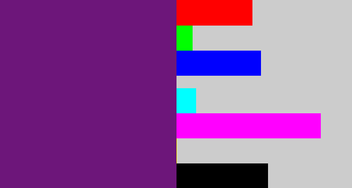 Hex color #6d167a - darkish purple