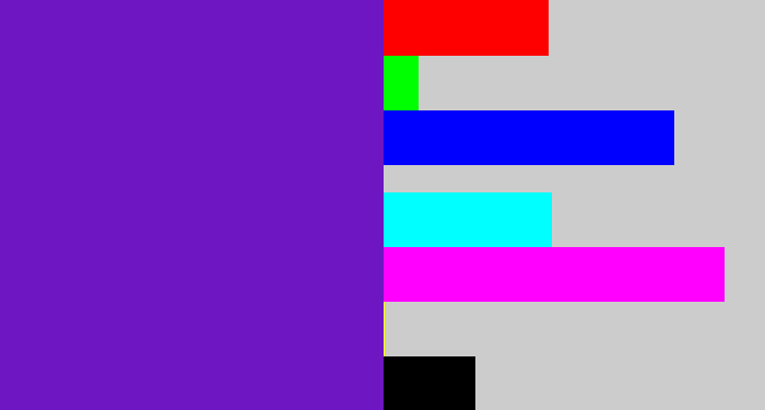 Hex color #6d16c1 - purple/blue