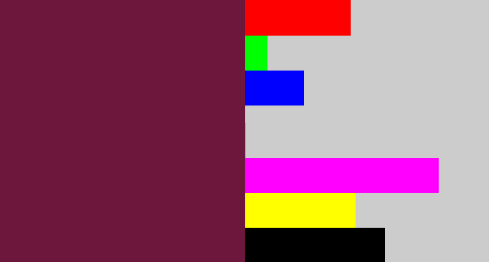 Hex color #6d173c - plum
