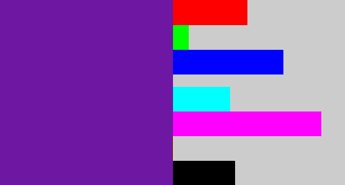 Hex color #6d17a3 - purple