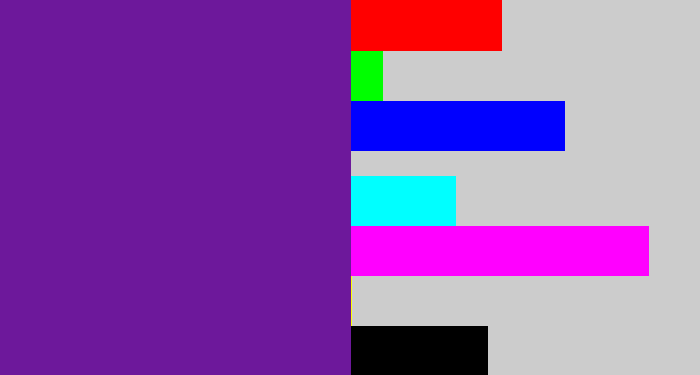 Hex color #6d189b - purple