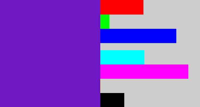 Hex color #6d18c3 - purple/blue