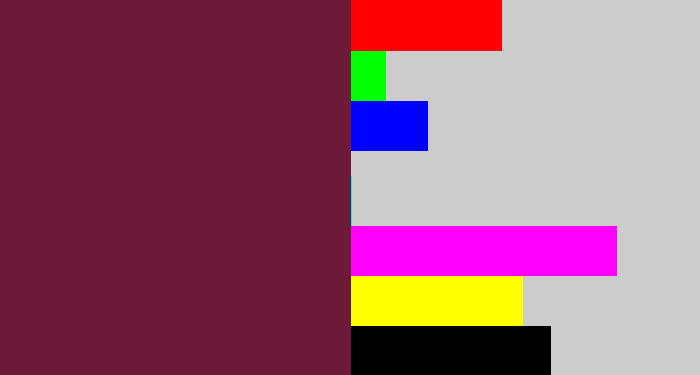 Hex color #6d1a38 - plum