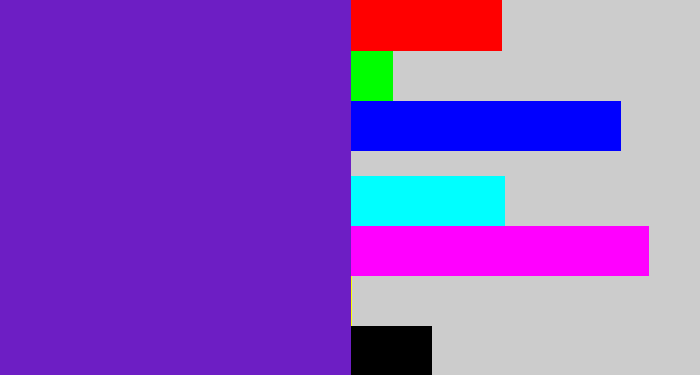 Hex color #6d1ec4 - purple/blue