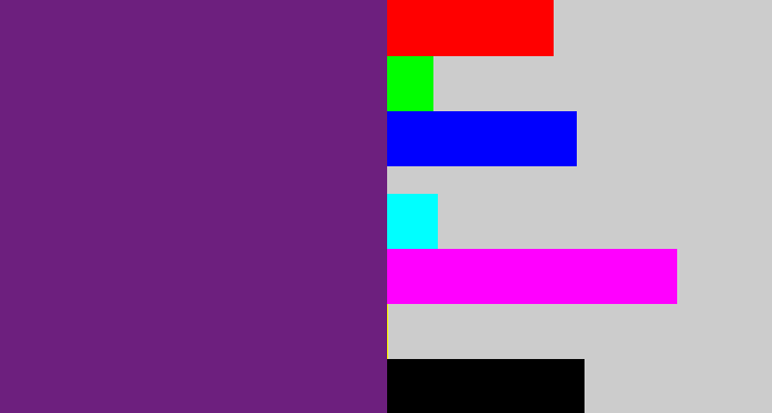 Hex color #6d1f7e - darkish purple