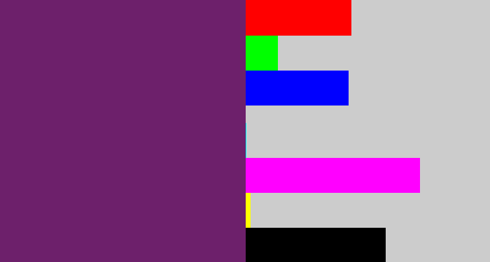 Hex color #6d206b - darkish purple