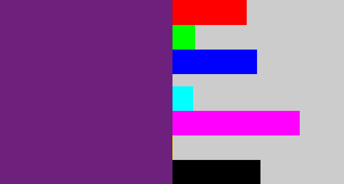 Hex color #6d207c - darkish purple