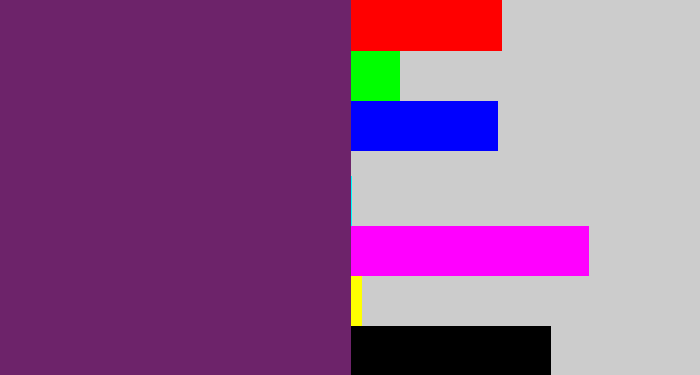 Hex color #6d236a - darkish purple