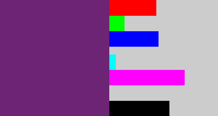 Hex color #6d2474 - darkish purple