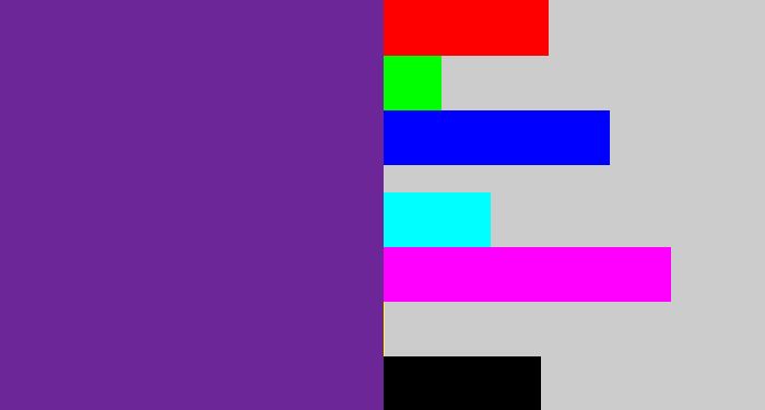 Hex color #6d2697 - purple