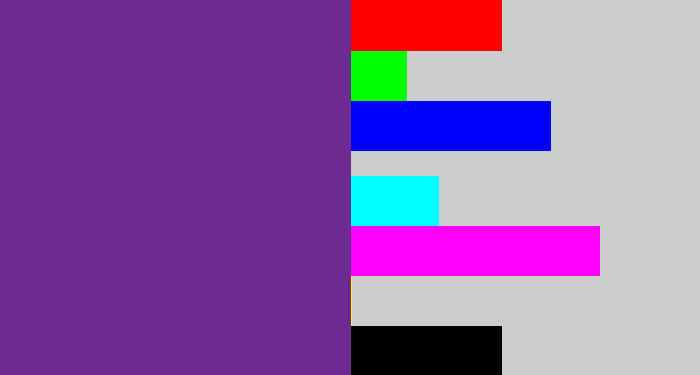 Hex color #6d2a91 - purple