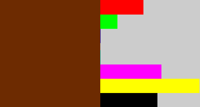 Hex color #6d2b01 - chestnut
