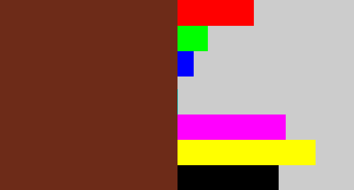 Hex color #6d2b18 - reddish brown