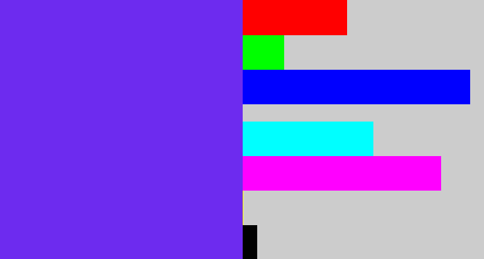 Hex color #6d2bef - purple blue