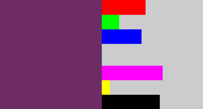 Hex color #6d2c64 - grape