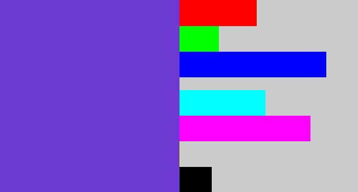 Hex color #6d39d2 - bluey purple