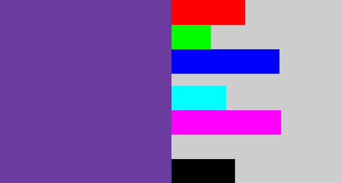 Hex color #6d3aa1 - purple