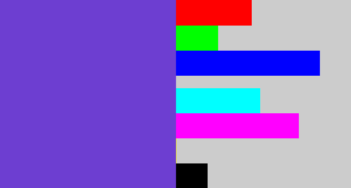 Hex color #6d3ed1 - bluey purple