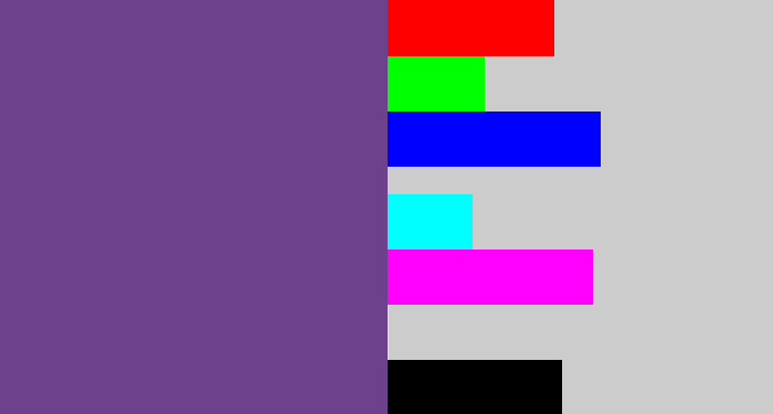 Hex color #6d418b - light eggplant