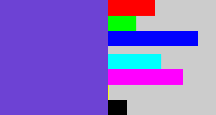 Hex color #6d42d4 - bluey purple