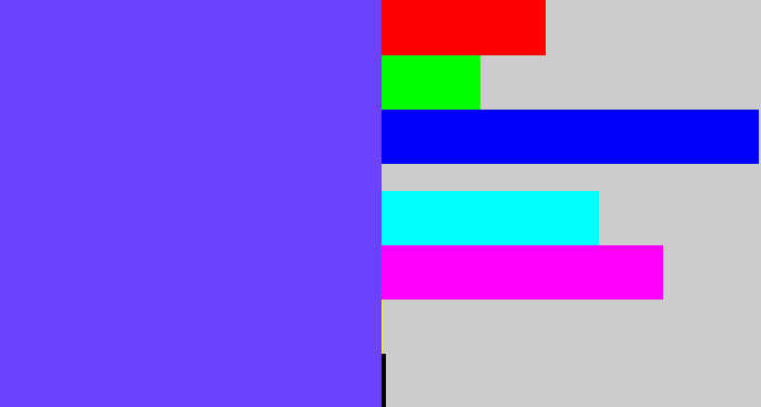 Hex color #6d42fc - purpleish blue