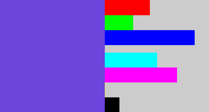 Hex color #6d44dc - bluish purple