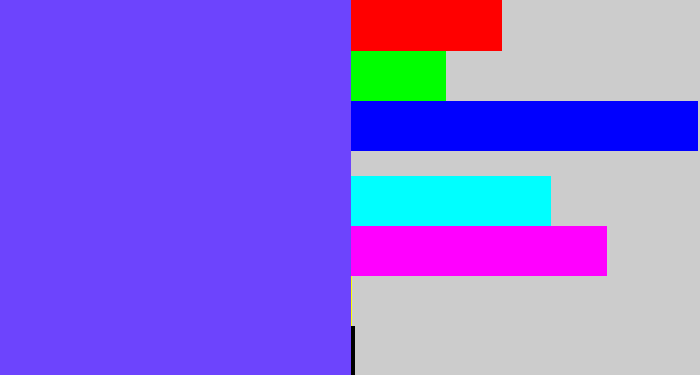 Hex color #6d44fd - purpleish blue