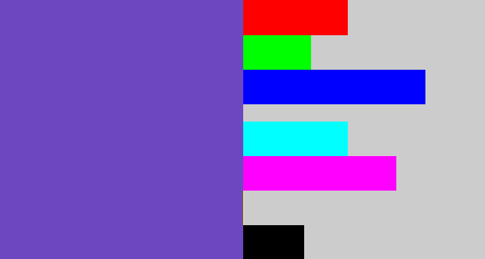 Hex color #6d47bf - bluey purple