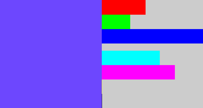 Hex color #6d47fe - purpleish blue