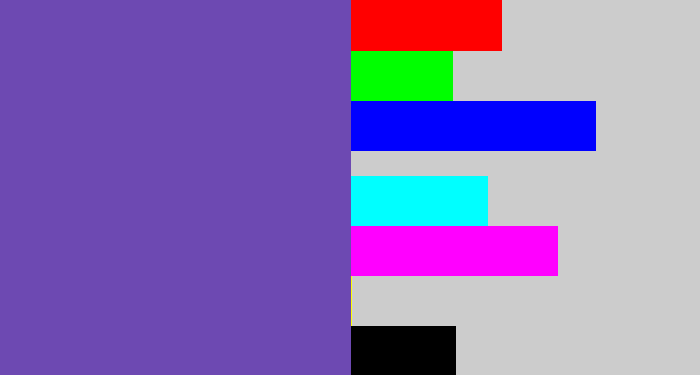 Hex color #6d49b2 - bluey purple