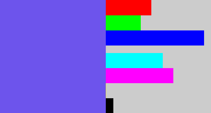 Hex color #6d54ec - purpleish blue