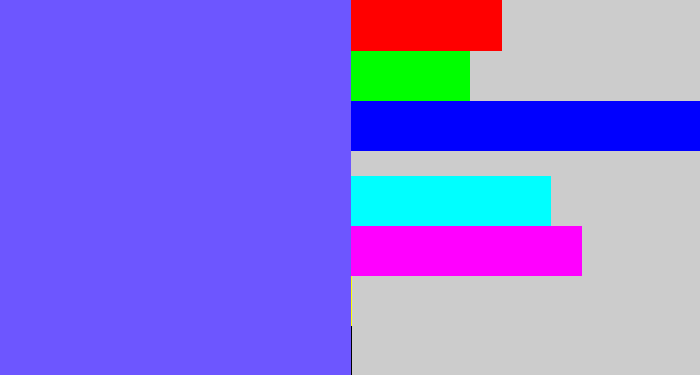 Hex color #6d56ff - purpleish blue