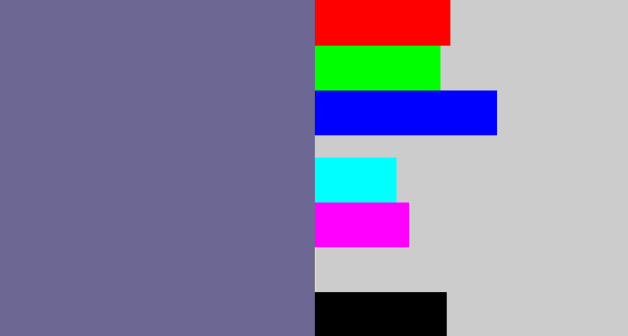 Hex color #6d6793 - grey purple