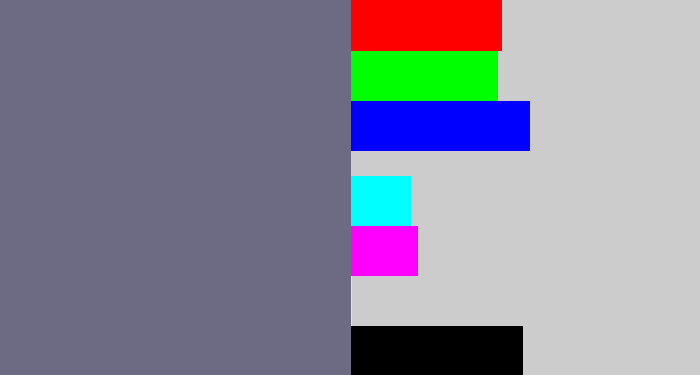 Hex color #6d6a83 - purplish grey