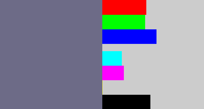 Hex color #6d6b87 - purplish grey