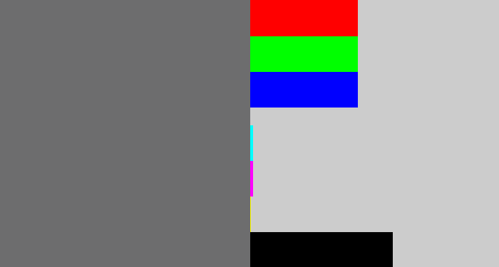Hex color #6d6d6e - slate grey