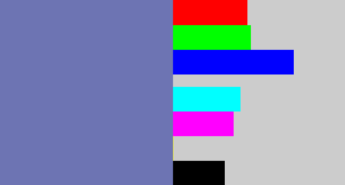 Hex color #6d74b3 - faded blue