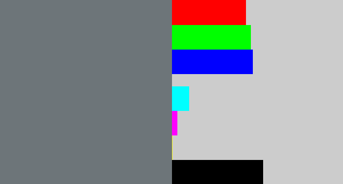 Hex color #6d7579 - battleship grey