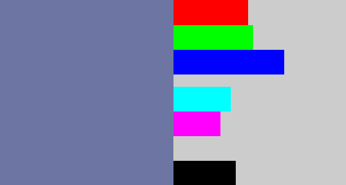 Hex color #6d76a2 - greyish blue