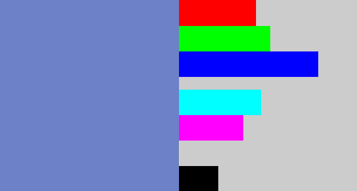 Hex color #6d81c8 - faded blue