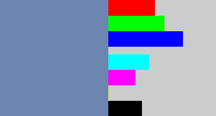 Hex color #6d85b1 - grey blue