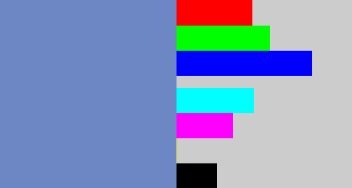 Hex color #6d86c4 - faded blue