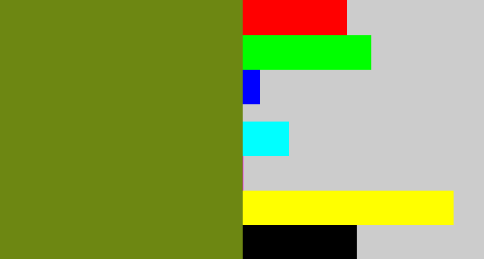 Hex color #6d8712 - murky green